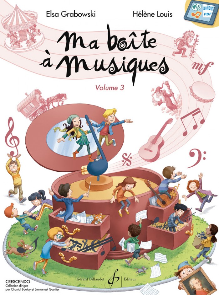Ma boîte à musiques ouvrage de formation musicale écrit par Elsa Grabowski et Hélène Louis