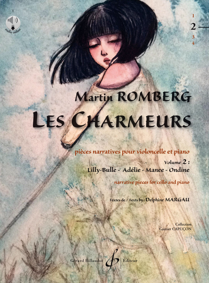 Les Charmeurs volume 2, book with 4 original pieces for cello and piano or audio accompaniment4